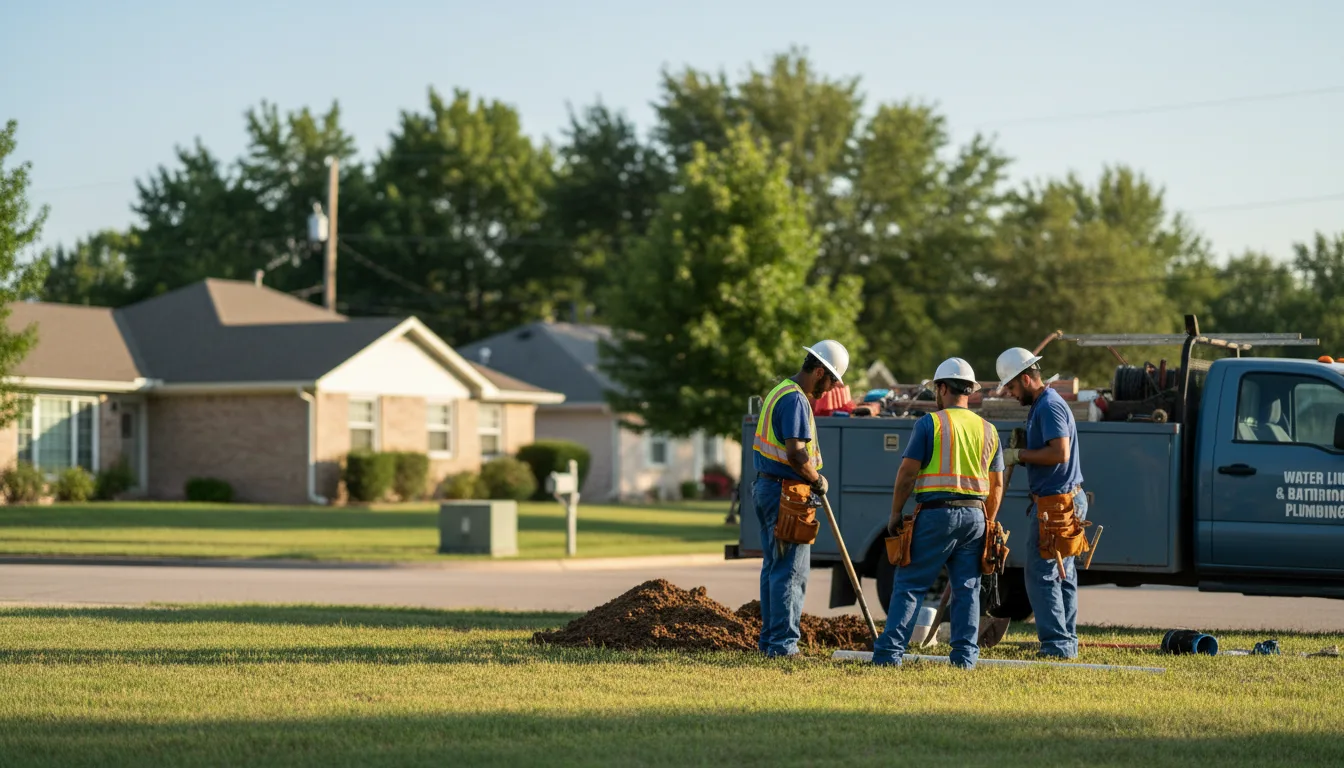 Residential water line and bathroom plumbing service in Mcadoo, TX